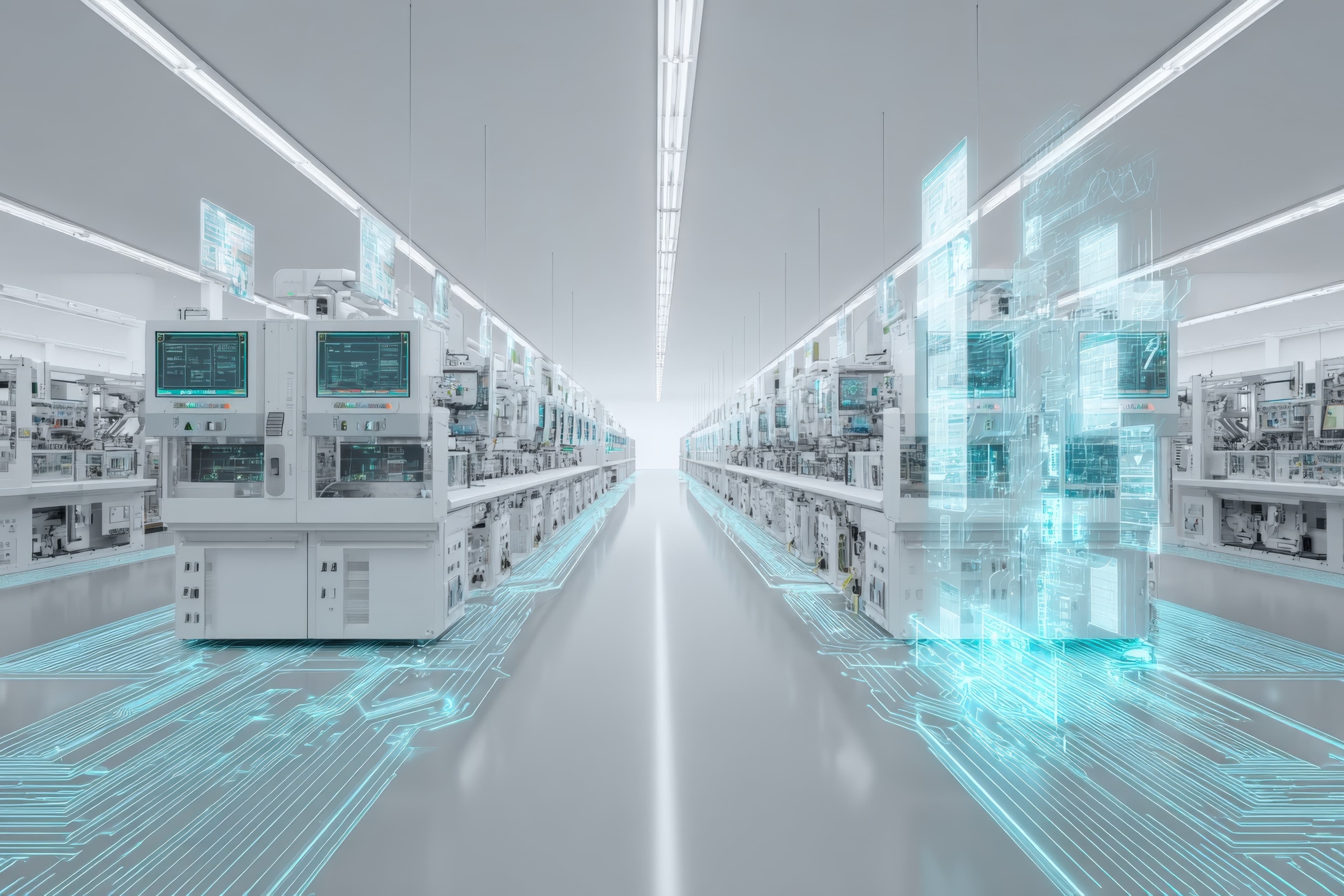 Semiconductor manufacturing facility with digital twin overlay